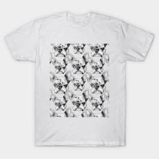 French Bulldog newspaper style Pop Art Seamless pattern T-Shirt